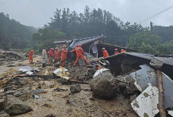 韓國(guó)暴雨已造成22人死亡14人失蹤